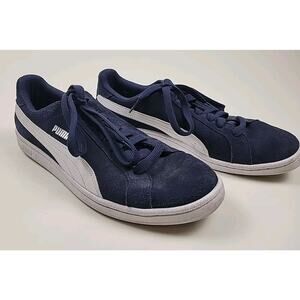 PUMA Suede Smash v2 Sneaker Soft Foam Men’s Shoes, Navy Blue, Size 9.5
